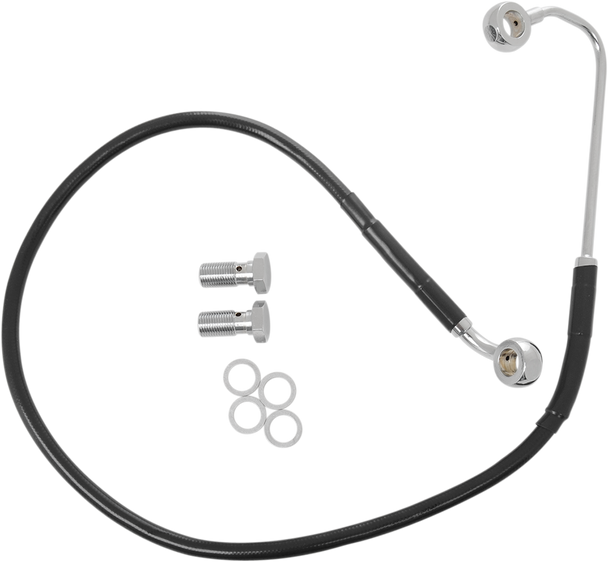DRAG SPECIALTIES Brake Line - Front - Black - +10" -  FXS '12-'13 691319-10BLK
