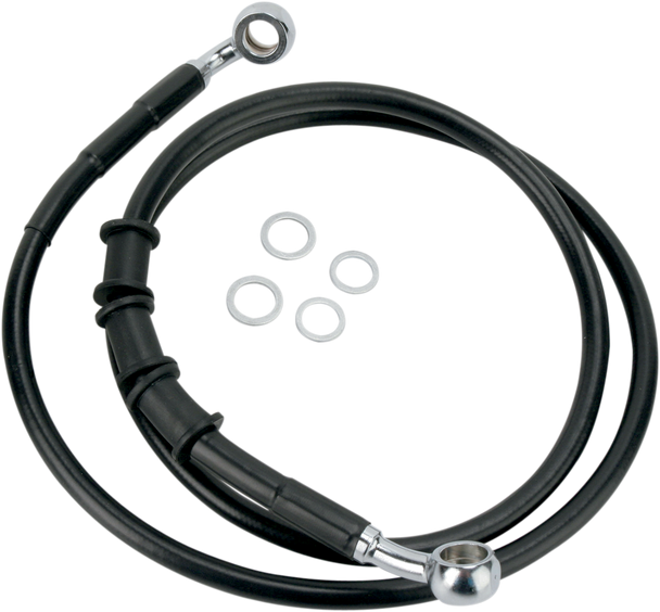 DRAG SPECIALTIES Brake Line - Black 680214BLK