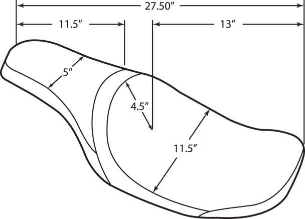 DRAG SPECIALTIES Predator Seat - Mild Stitched - Yaffe Gas Tank 0801-1073