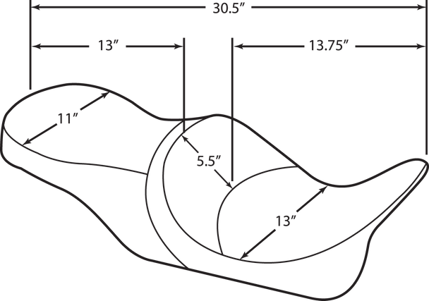 DRAG SPECIALTIES Low Touring Seat - Diamond - Driver's Backrest 0801-1008 DRAG SPECIALTIES Low Touring Seat - Diamond - Driver's Backrest 0801-1008