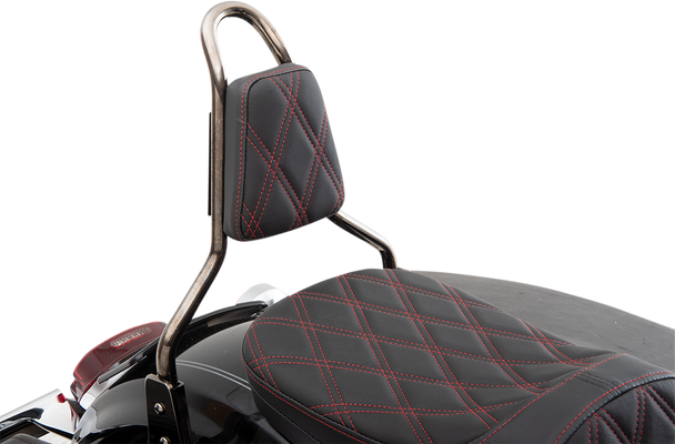 DRAG SPECIALTIES Sissy Bar Pad - Double Diamond - Red - Tapered 0822-0451
