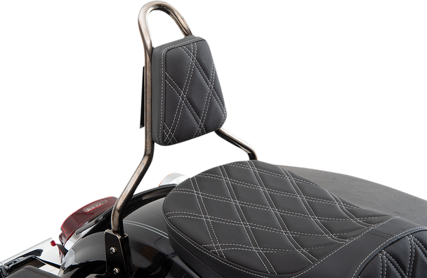 DRAG SPECIALTIES Sissy Bar Pad - Double Diamond - Silver - Tapered 0822-0450