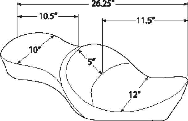 DRAG SPECIALTIES Double Bucket Double Diamond Seat - XL '10+ 0804-0605