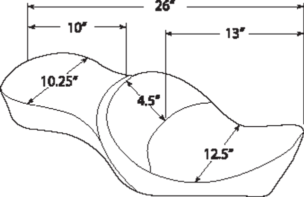 DRAG SPECIALTIES Low Profile Double Bucket Pillow Seat - XL 0804-0626