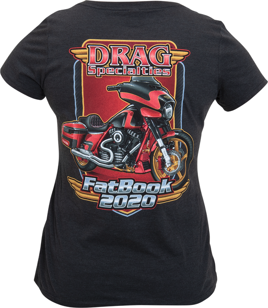 DRAG SPECIALTIES Women's Drag Specialties FatBook T-Shirt - Black Frost - 2XL 3031-3860