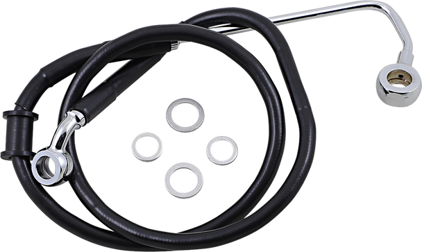 DRAG SPECIALTIES Brake Line - +2" - Black - '15-'17 Softail 618302-2BLK