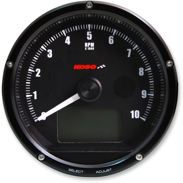 KOSO NORTH AMERICA TNT-01R Universal Electronic Speedometer/Tachometer - Black Face/Casing BA035K00