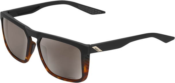 100% Renshaw Sunglasses - Black - Silver Mirror 61038-404-01