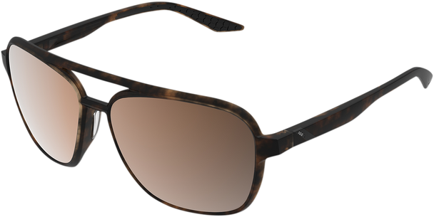 100% Kasia Aviator Sunglasses - Round - Havana - Bronze Polarized 61042-089-49