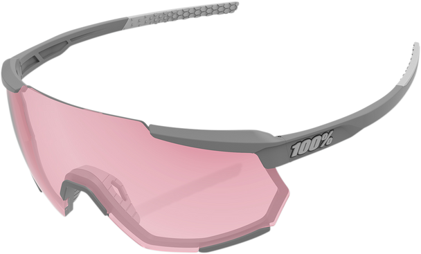 100% Racetrap Sunglasses - Soft Tact Stone - HiPER Coral Lens 61037-289-79