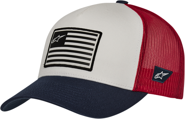 ALPINESTARS Flag Hat - Snapback - White/Navy/Red - One Size 1211810132074OS