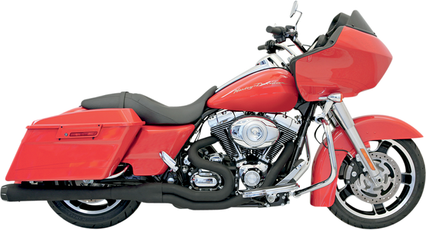 BASSANI XHAUST 2:1 Exhaust - Black  - Megaphone - '95-'16 FL FLH-747B