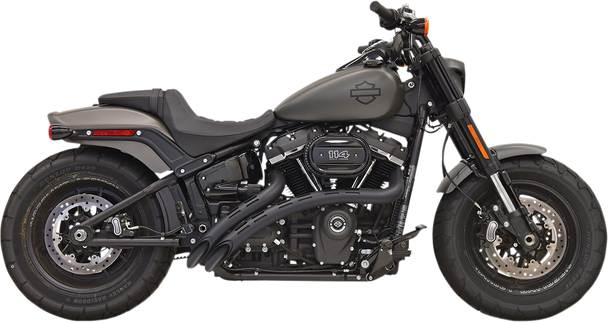 BASSANI XHAUST Sweeper Exhaust - Black/Black - '18+ Softail 1S22FB