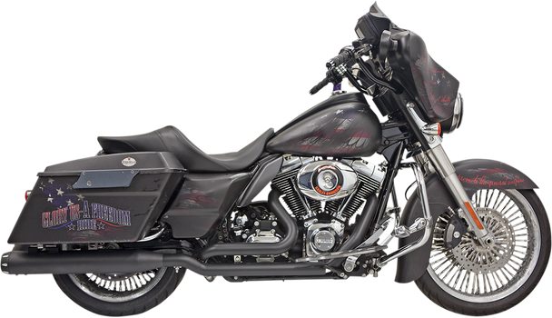 BASSANI XHAUST Down Under Exhaust - Black - Straight Can 1F76RB