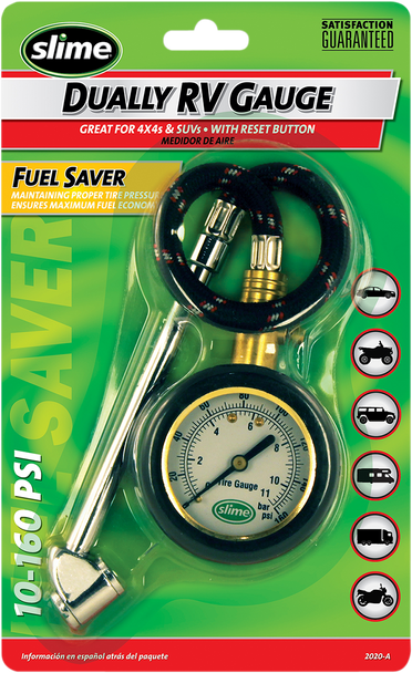 SLIME Tire Gauge 10-160 PSI Dual 2020-A