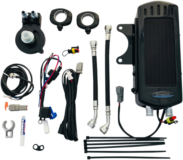 ULTRACOOL Side Mount Oil Cooler Kit - Gloss Black - Sportster SMSP-1G