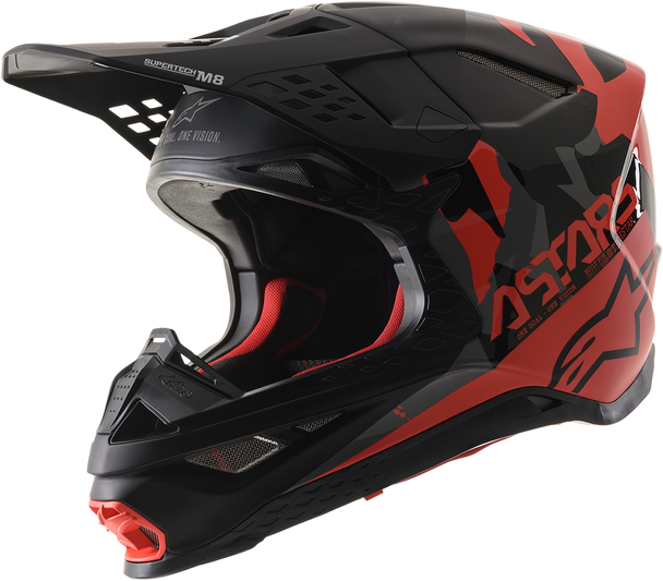 ALPINESTARS Supertech M8 Helmet - Echo - MIPS® - Black/Red/Gloss - 2XL 8302621-1116-2X