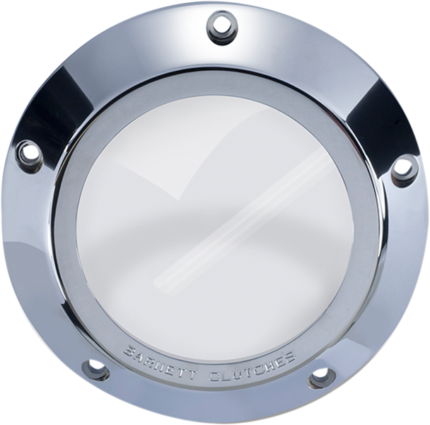 BARNETT '99-'06 Big Twin Chrome/Clear Derby Cover 343-30-43006