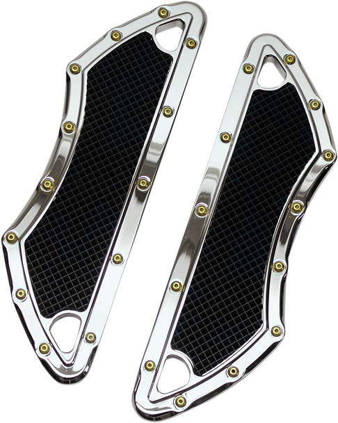 CARL BROUHARD DESIGNS Bomber Passenger Floorboards - Chrome FB-RBS-C