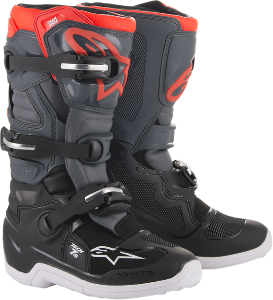 ALPINESTARS Tech 7S Boots - Dark Gray/Light Gray/Red Fluorescent - US 7 201501711337