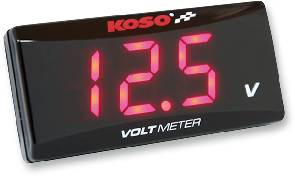 KOSO NORTH AMERICA Super Slim Volt Meter - Red Digits - 2.22" W x 1.06" H x 0.43" D BA024R00