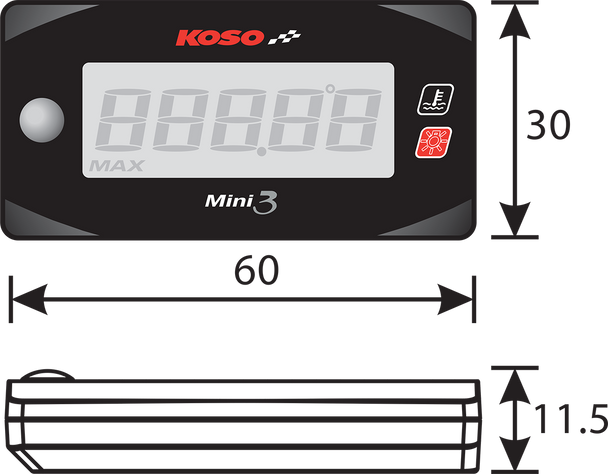 KOSO NORTH AMERICA Cylinder Head Temperature Meter BA003245