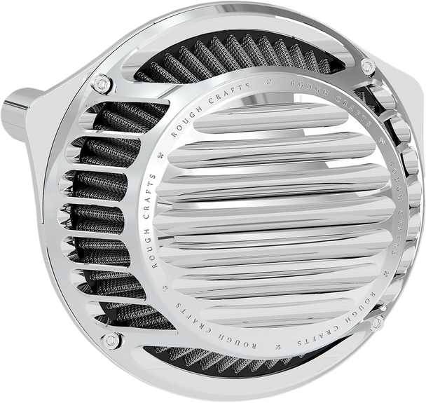 ROUGH CRAFTS Round Air Cleaner - Chrome - XL RC-600-015