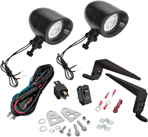 SHOW CHROME Mini Driving Light Kit - LED - Black 30-102LBK