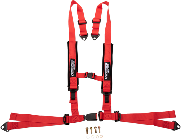 MOOSE UTILITY Seat Harness - 4 Point - 2x2 - Red 100-4403-PU