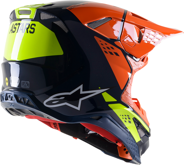 ALPINESTARS Supertech M8 Helmet - Factory - Blue/Orange/Yellow - 2XL 8302922-7445-2X