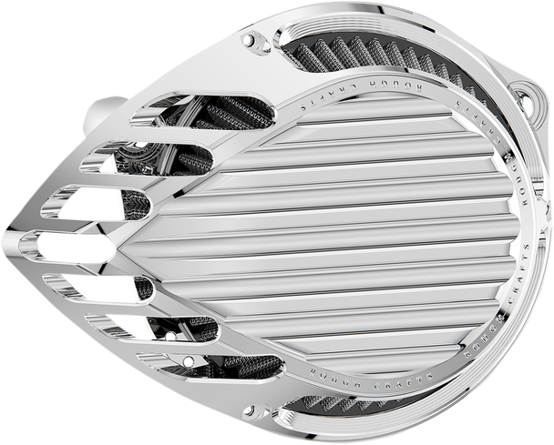 ROUGH CRAFTS Finned Air Cleaner - Chrome RC-600-006 ROUGH CRAFTS Finned Air Cleaner - Chrome RC-600-006