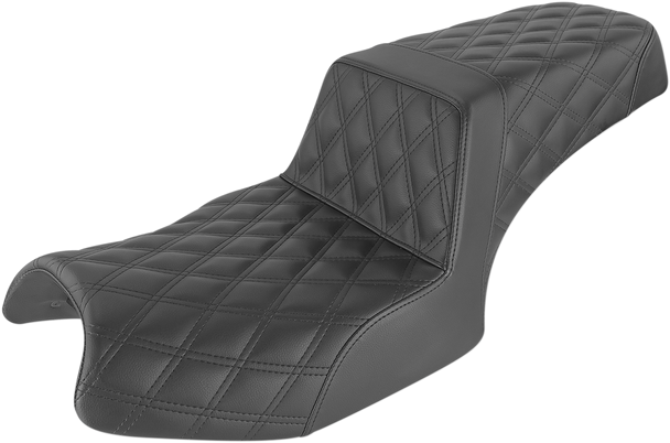 SADDLEMEN Step Up Seat - Lattice Stitched - Black - Indian I20-06-175