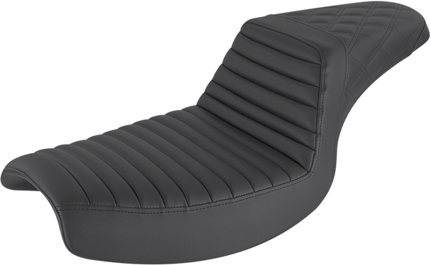 SADDLEMEN Step Up Seat - Tuck and Roll/Lattice Stitched - Black 882-09-176