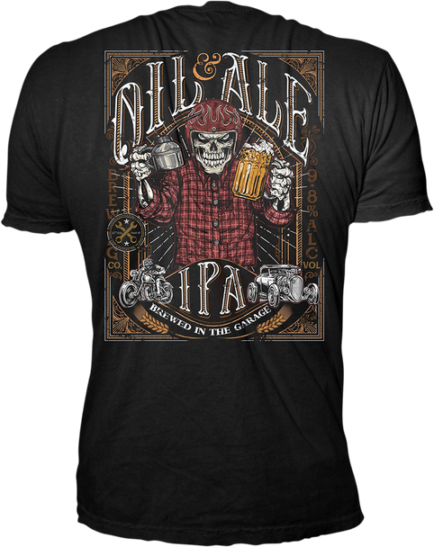 LETHAL THREAT Oil & Ale T-Shirt - Black - Medium LT20739M