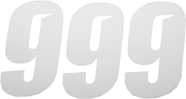 D'COR VISUALS Slash Number Plate - #9 - White - 6" 45-30-9