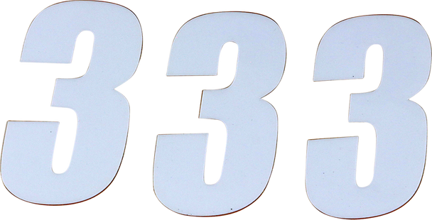 D'COR VISUALS SX Plate Number - #3 - White - 4" 45-14-3 D'COR VISUALS SX Plate Number - #3 - White - 4" 45-14-3