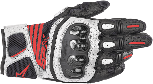 ALPINESTARS SPX AC V2 Gloves - Black/White/Red - 3XL 3567319-1231-3X