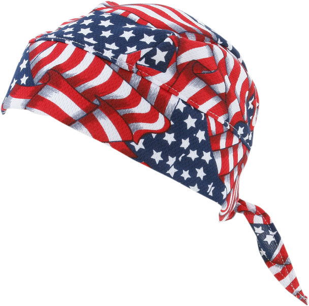 HYPER KEWL Tie-On Evaporative Cooling Flag Skull Cap 6536USA