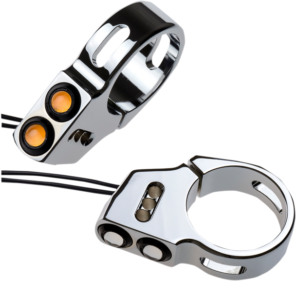 JOKER MACHINE Rat Eye LED Turn Signals - 41 mm - Chrome 05-200-2C