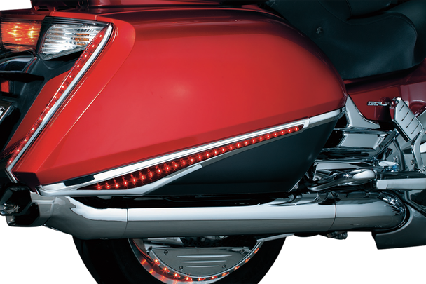 KURYAKYN Saddlebag Swoops - Chrome - Red Lenses 3232