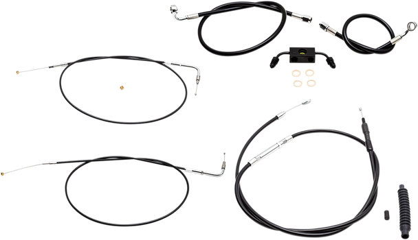 LA CHOPPERS Handlebar Cable/Brake Line Kit - 12" - 14" Ape Hanger Handlebars - Black Vinyl LA-8321KT-13B