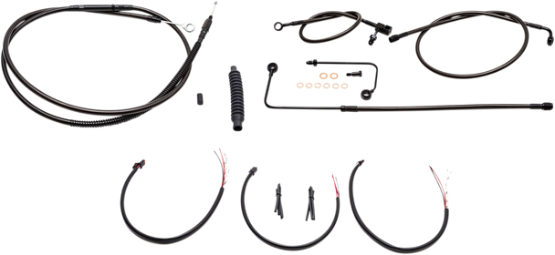 LA CHOPPERS Cable Kit - 18" - 20" Ape Hanger Handlebars - Midnight LA-8151KT2B-19M