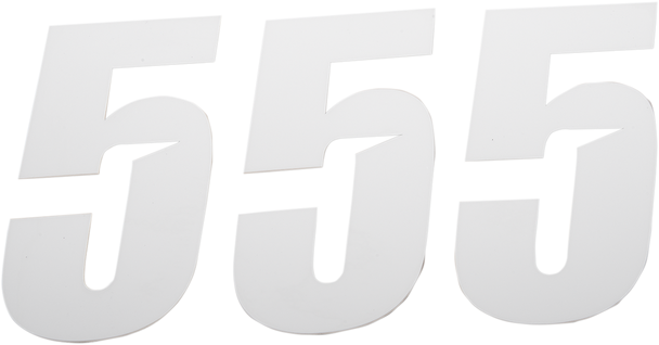 D'COR VISUALS Slash Number Plate - #5 - White - 6" 45-30-5
