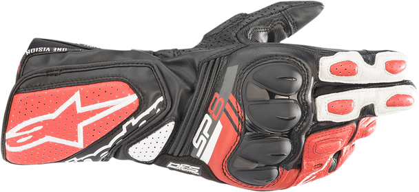 ALPINESTARS SP-8 V3 Gloves - Black/White/Red - 2XL 3558321-1304-2X