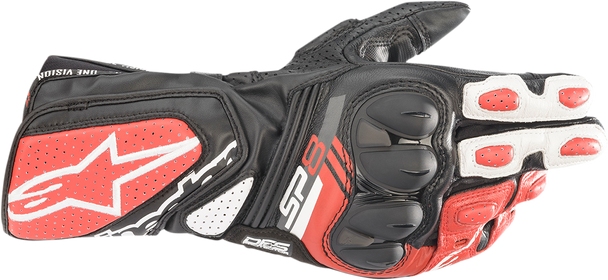 ALPINESTARS SP-8 V3 Gloves - Black/White/Red - Large 3558321-1304-L
