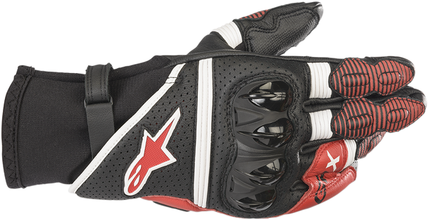 ALPINESTARS GPX V2  Gloves -Black//White/Red - Small 3567219-1304-S