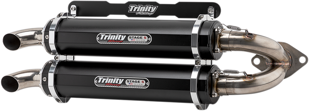 TRINITY RACING Muffler - Black - Dual TR-4165S-BK