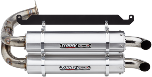 TRINITY RACING Dual Mufflers - Brushed Aluminum TR-4169S