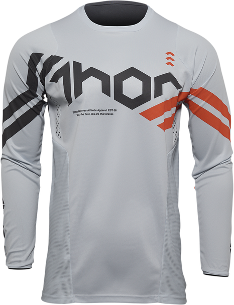 THOR Pulse Cube Jersey - Light Gray/Red Orange - 2XL 2910-6551