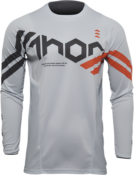 THOR Pulse Cube Jersey - Light Gray/Red Orange - Small 2910-6547